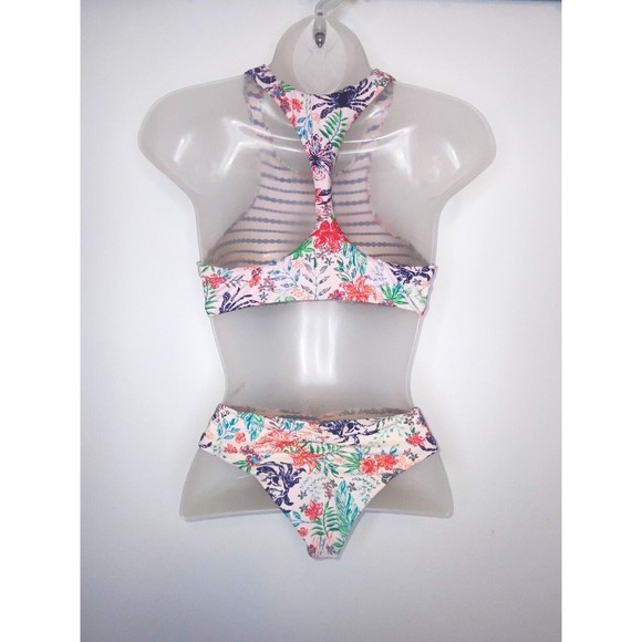 Adore Me SM Blue/Pink Reversible Bikini High Neck Sport Top Scrunch Butt Beachy - Picture 3 of 5